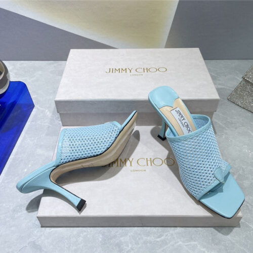 High Quality Luxury Jimmy Choo Square-Toe Knit Flip-Flops – Style 27703 product detail