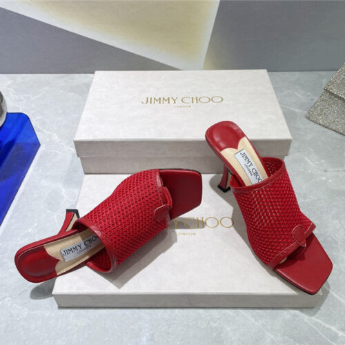High Quality Luxury Jimmy Choo Square-Toe Knit Flip-Flops – Style 93239 product detail