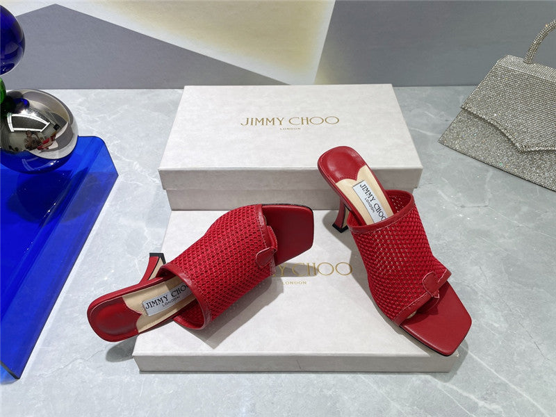 High Quality Luxury Jimmy Choo Square-Toe Knit Flip-Flops – Style 93239 product detail