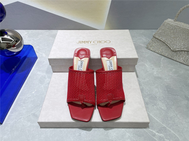 High Quality Luxury Jimmy Choo Square-Toe Knit Flip-Flops – Style 93239 product detail