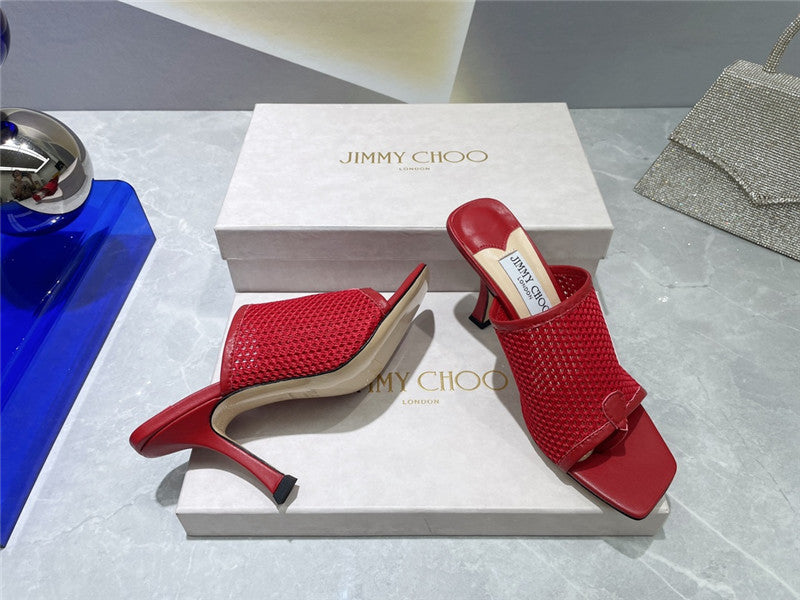 High Quality Luxury Jimmy Choo Square-Toe Knit Flip-Flops – Style 93239 product detail