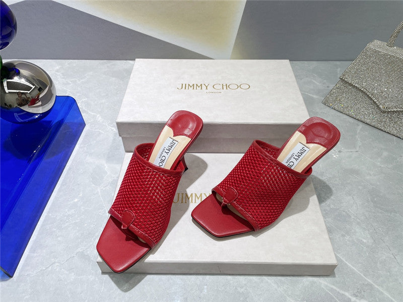 High Quality Luxury Jimmy Choo Square-Toe Knit Flip-Flops – Style 93239 product detail