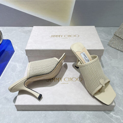 High Quality Luxury Jimmy Choo Square-Toe Knit Flip-Flops – Style 89847 product detail