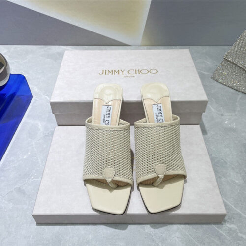 High Quality Luxury Jimmy Choo Square-Toe Knit Flip-Flops – Style 89847 product detail