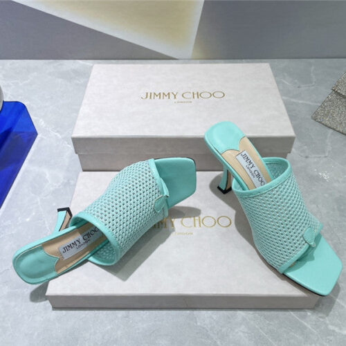 High Quality Luxury Jimmy Choo Square-Toe Knit Flip-Flops – Style 86455 product detail