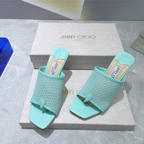 High Quality Luxury Jimmy Choo Square-Toe Knit Flip-Flops – Style 86455 product detail