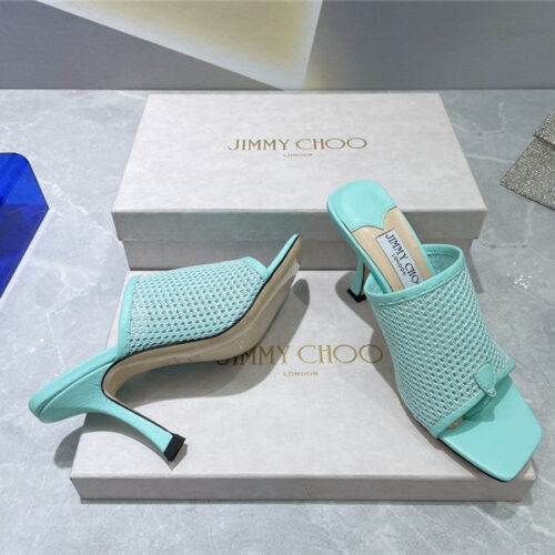 High Quality Luxury Jimmy Choo Square-Toe Knit Flip-Flops – Style 86455 product detail