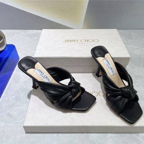 High Quality Luxury Jimmy Choo Square Toe Bow Sandals – Style 51639