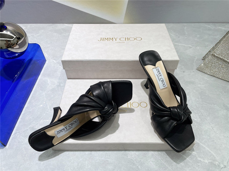 High Quality Luxury Jimmy Choo Square Toe Bow Sandals – Style 51639 product detail