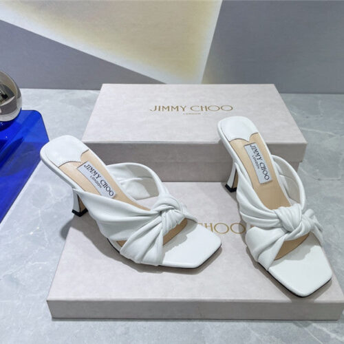 High Quality Luxury Jimmy Choo Square Toe Bow Sandals – Style 51031