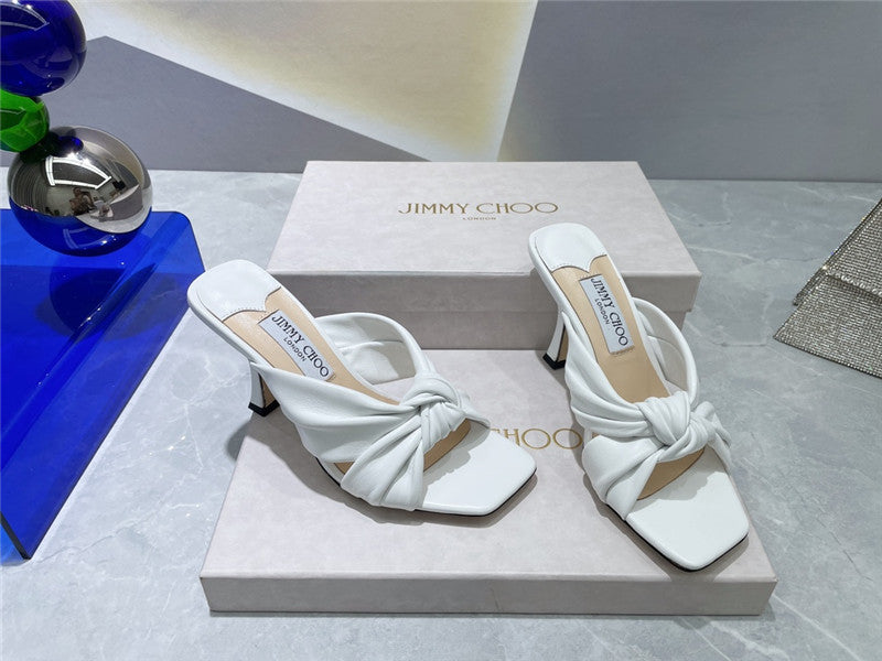 High Quality Luxury Jimmy Choo Square Toe Bow Sandals – Style 51031
