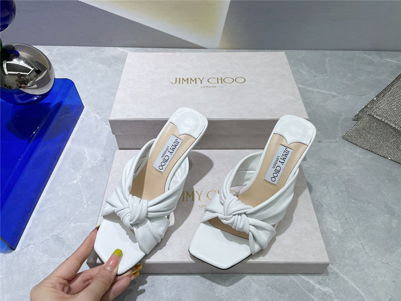 High Quality Luxury Jimmy Choo Square Toe Bow Sandals – Style 51031 product detail