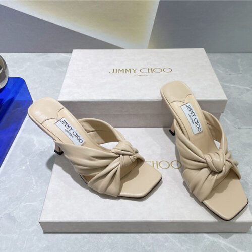 High Quality Luxury Jimmy Choo Square Toe Bow Sandals – Style 98455