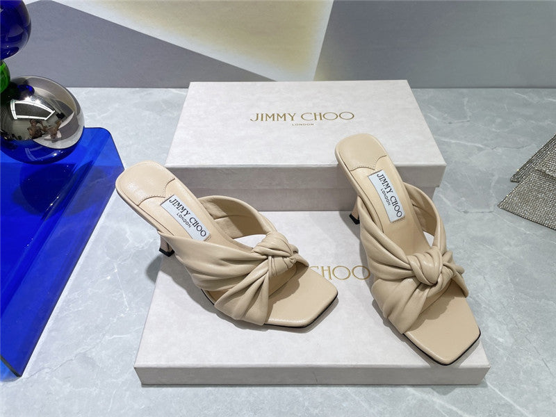 High Quality Luxury Jimmy Choo Square Toe Bow Sandals – Style 98455