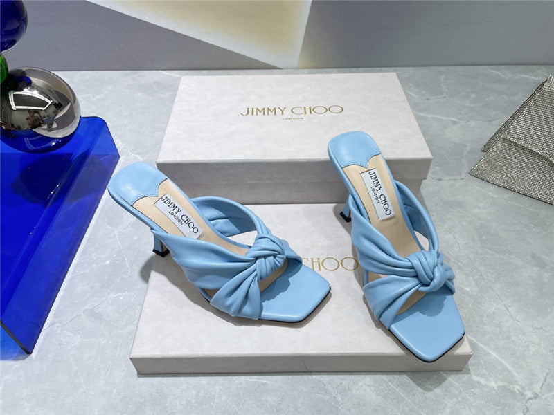High Quality Luxury Jimmy Choo Square Toe Bow Sandals – Style 75255