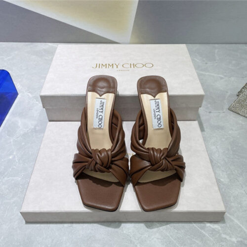 High Quality Luxury Jimmy Choo Square Toe Bow Sandals alternate view