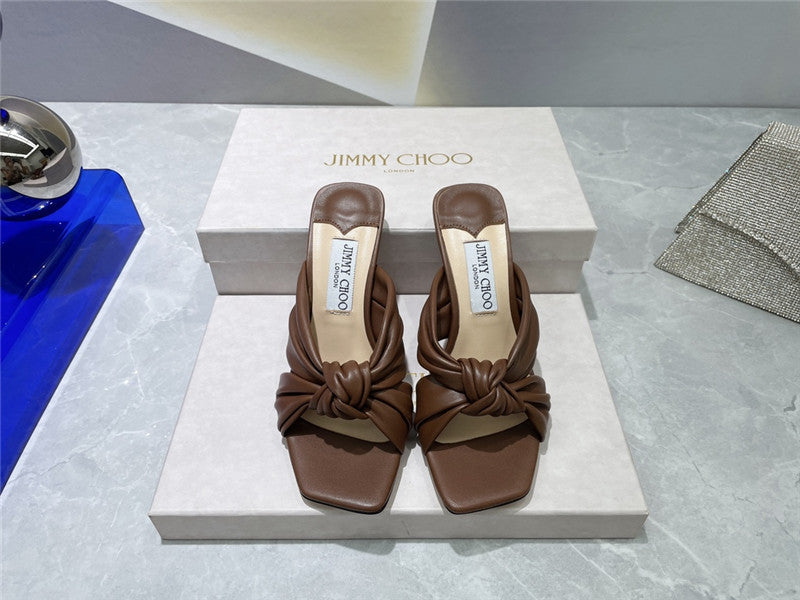 High Quality Luxury Jimmy Choo Square Toe Bow Sandals product detail
