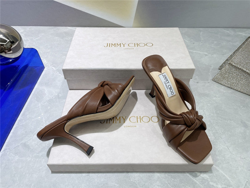 High Quality Luxury Jimmy Choo Square Toe Bow Sandals product detail