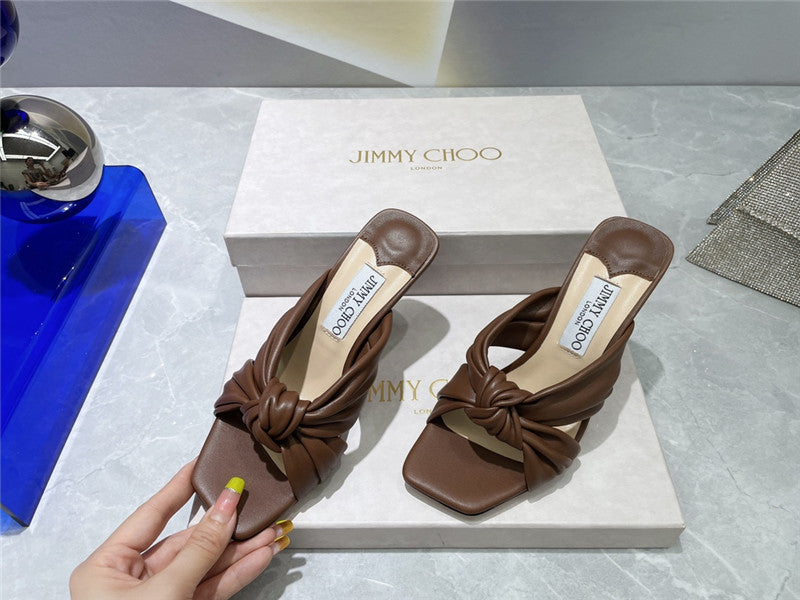 High Quality Luxury Jimmy Choo Square Toe Bow Sandals product detail