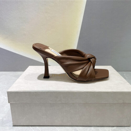 High Quality Luxury Jimmy Choo Square Toe Bow Sandals product detail