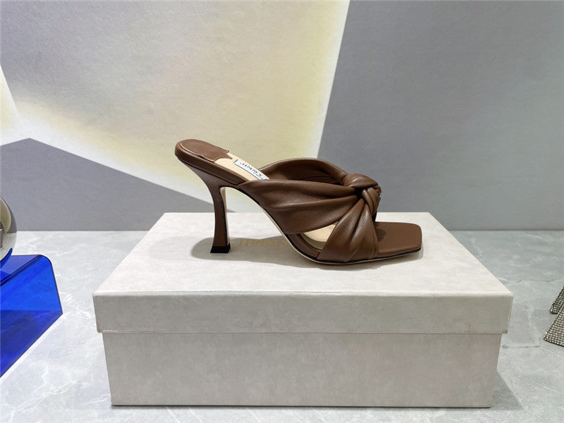 High Quality Luxury Jimmy Choo Square Toe Bow Sandals product detail