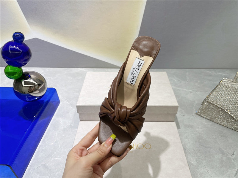 High Quality Luxury Jimmy Choo Square Toe Bow Sandals product detail