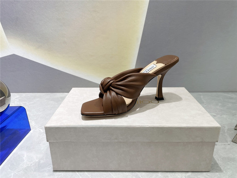 High Quality Luxury Jimmy Choo Square Toe Bow Sandals product detail