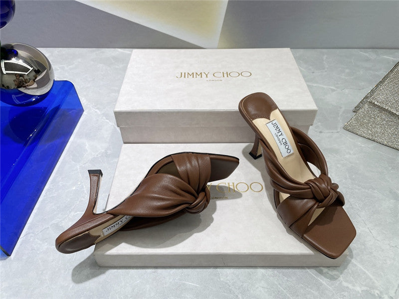 High Quality Luxury Jimmy Choo Square Toe Bow Sandals product detail