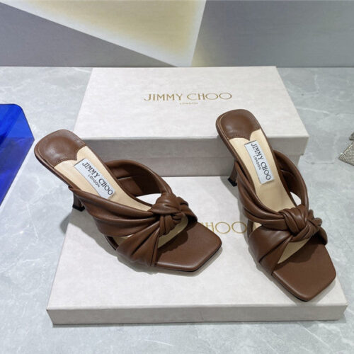 High Quality Luxury Jimmy Choo Square Toe Bow Sandals