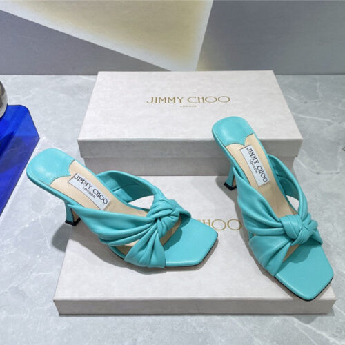 High Quality Luxury Jimmy Choo Square Toe Bow Sandals – Style 11351