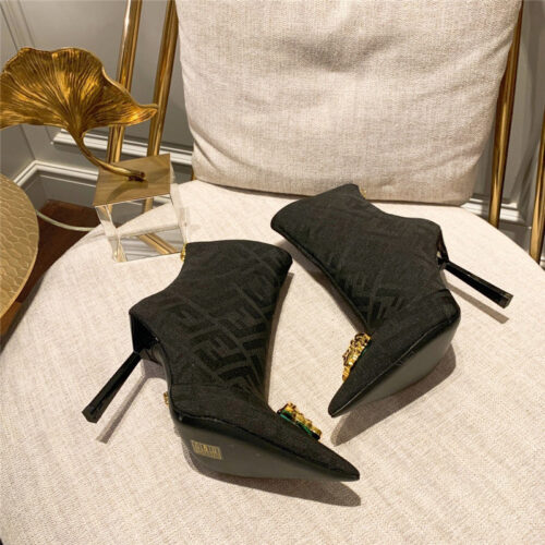 High Quality Luxury Fendi X Versace FF Logo Ankle Boots – Style 06419 alternate view