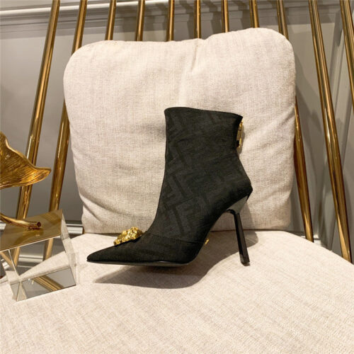High Quality Luxury Fendi X Versace FF Logo Ankle Boots – Style 06419 product detail