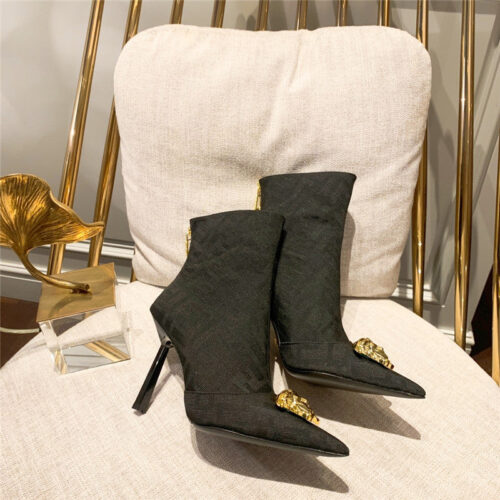 High Quality Luxury Fendi X Versace FF Logo Ankle Boots – Style 06419 product detail