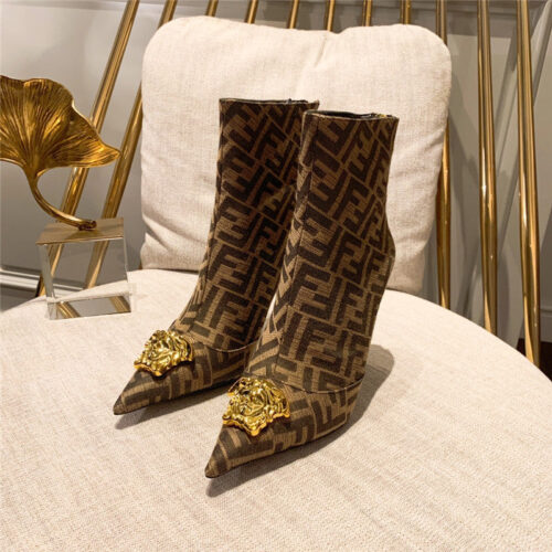 High Quality Luxury Fendi X Versace FF Logo Ankle Boots product detail
