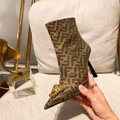 High Quality Luxury Fendi X Versace FF Logo Ankle Boots product detail