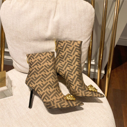 High Quality Luxury Fendi X Versace FF Logo Ankle Boots alternate view