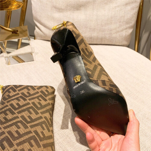 High Quality Luxury Fendi X Versace FF Logo Ankle Boots product detail