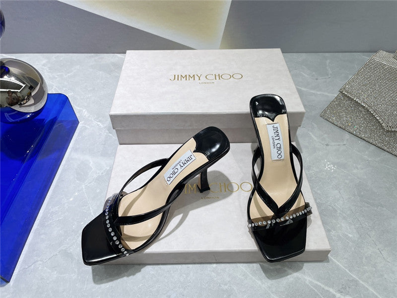 High Quality Luxury Jimmy Choo Square Toe Flip Flops product detail