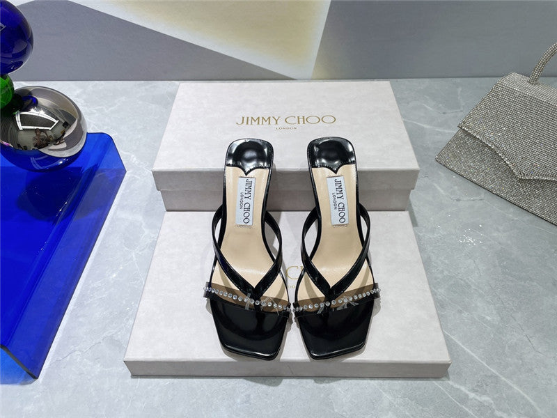 High Quality Luxury Jimmy Choo Square Toe Flip Flops product detail