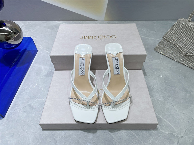 High Quality Luxury Jimmy Choo Square Toe Flip Flops – Style 40727 product detail