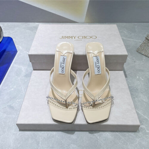 High Quality Luxury Jimmy Choo Square Toe Flip Flops – Style 37335 product detail