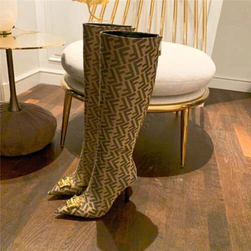 High Quality Luxury Fendi X Versace FF Logo Boots – Style 22227 product detail