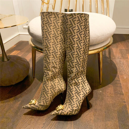 High Quality Luxury Fendi X Versace FF Logo Boots – Style 22227 product detail