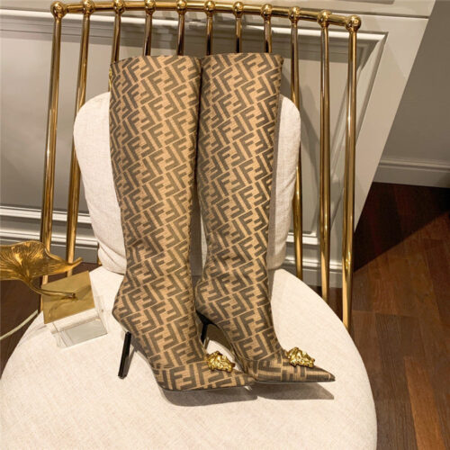 High Quality Luxury Fendi X Versace FF Logo Boots – Style 22227 product detail