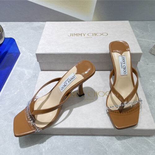 High Quality Luxury Jimmy Choo Square Toe Flip Flops – Style 01175 product detail