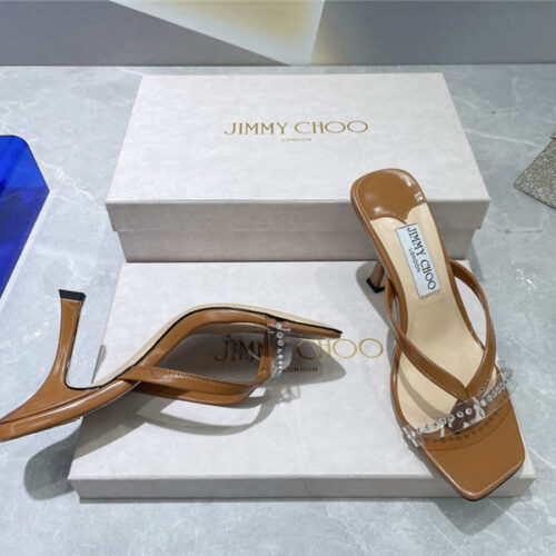 High Quality Luxury Jimmy Choo Square Toe Flip Flops – Style 01175 product detail