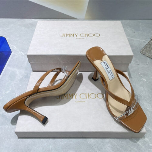 High Quality Luxury Jimmy Choo Square Toe Flip Flops – Style 01175 product detail