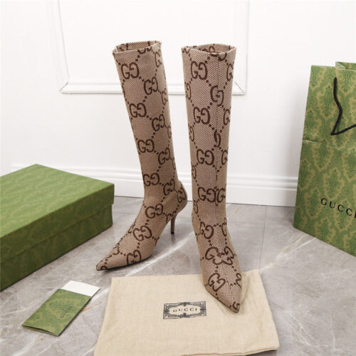 High Quality Luxury Gucci GG Print Boots