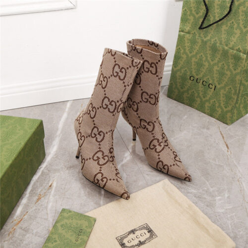 High Quality Luxury Gucci GG Print Ankle Boots alternate view