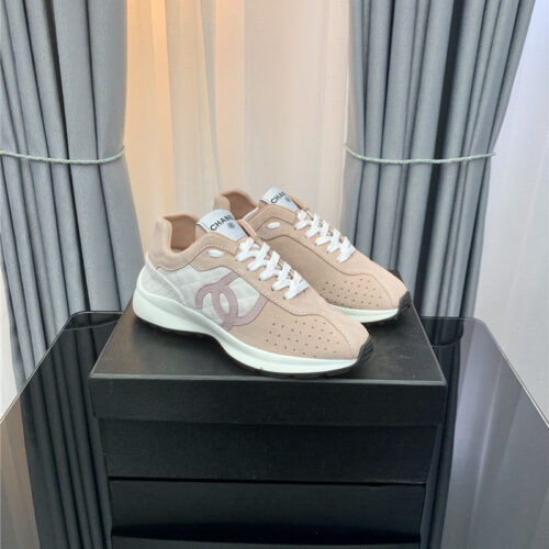 High Quality Luxury Chanel Logo Suede Sneakers